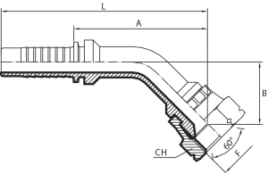 45° “KOMATSU” metric Female 60° cone