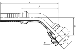 45° “KOMATSU” metric Female 60° cone