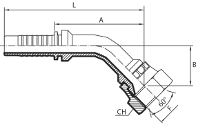 45° TOYOTA Female 60° cone