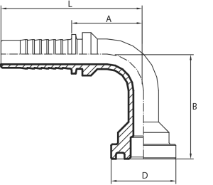 90° Flange 6000 PSI (one-piece)