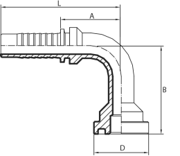 90° Flange 6000 PSI (one-piece)
