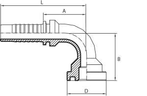 90° Flange 6000 PSI (one-piece)