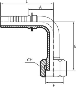 90° ORFS female
