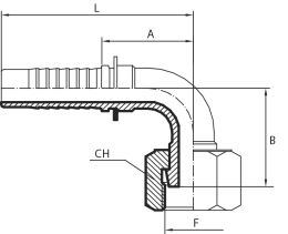 90° ORFS female