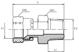 Adaptor swivel female JIC - male BSPT