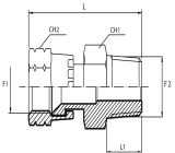 Adaptor swivel female JIC - male BSPT