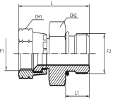 Adaptor swivel female JIC - male UNF