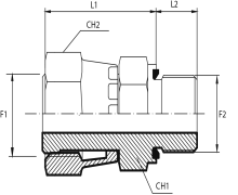 Adaptor female ORFS - male BSPP form E