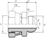 Adaptor female ORFS - male JIC