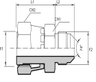 Adaptor female ORFS - male JIC