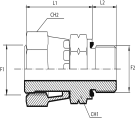 Adaptor female ORFS - male metric form E