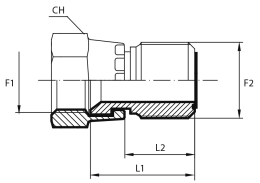Adaptor swivel female ORFS - male ORFS