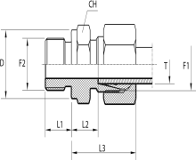 Male stud coupling form B DIN 3852