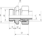 Male stud coupling with rubber seal form E DIN 3852