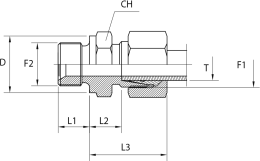 Male stud coupling SV 60°