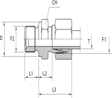Male stud coupling SV 60°