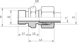 Male stud coupling form B DIN 3852