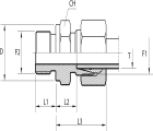 Male stud coupling form B DIN 3852