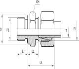 Male stud coupling with rubber seal form E DIN 3852