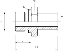 Stud standpipe adapter form B DIN 3852