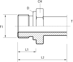 Stud standpipe adapter form B DIN 3852