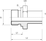 Stud standpipe adapter form B DIN 3852