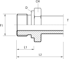 Stud standpipe adapter form B DIN 3852
