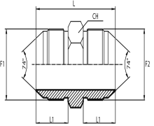 Adaptor male JIC - male JIC