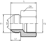Adaptor male JIC - fixed female BSPP