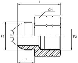 Adaptor male JIC - fixed female NPT