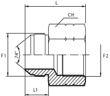 Adaptor male JIC - fixed female NPT