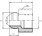 Adaptor male JIC - fixed female NPT