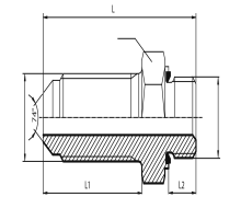 Long connector male JIC - male BSPP form E