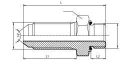 Long connector male JIC - male BSPP form E