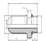 Long connector male JIC - male BSPP form E
