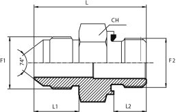 Adaptor male JIC - male BSPP form E