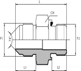 Adaptor male JIC - male BSPP form E