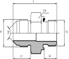 Adaptor male JIC - male BSPP form E