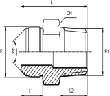 Adaptor male JIC - male BSPT