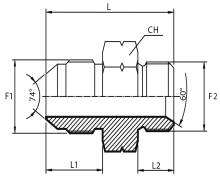 Adaptor male JIC - metric male with 60° cone