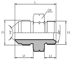 Adaptor male JIC - metric male with 60° cone