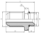 Long connector male JIC - metric male with 60° cone