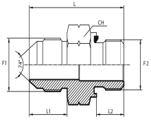 Adaptor male JIC - metric male form E