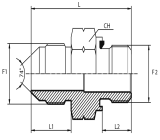 Adaptor male JIC - metric male form E