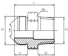 Adaptor male JIC - male NPT
