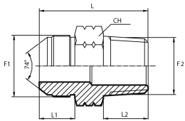 Adaptor male JIC - male NPT