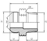 Adaptor male JIC - male NPT