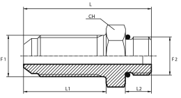 Long connector male JIC - male UNF