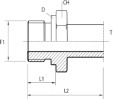 Stud standpipe adapter form B DIN 3852