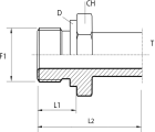 Stud standpipe adapter form B DIN 3852
